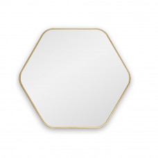Шестиугольное зеркало в золотой тонкой раме Hexagon S Gold (Хексаген) Smal 60*54 см
